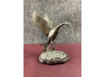 Vintage Bronze Duck Statue