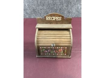 Vintage Butterflys Roll Top Recipe Box
