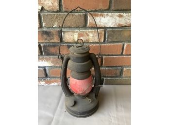 Vintage Dietz Elgin Lantern With Red Globe