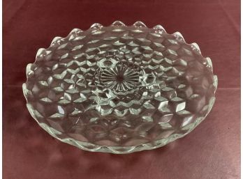 Clear Crystal Glass Punch Bowl Cake Plate