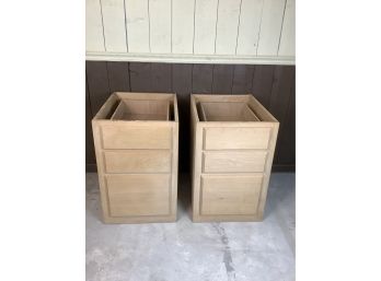 Pair Of Unfished 3 Drawer Cabinets