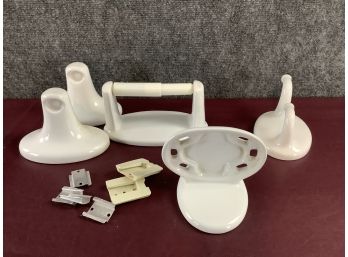 White Porcelain Bathroom Accessories Lot