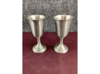 Pair Of Pewter Stemmed Cups