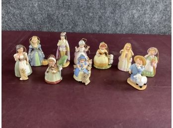 Lot Of 10 Small Porcelain Nursery Rhyme Figurines