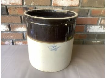 Brown And White Crock
