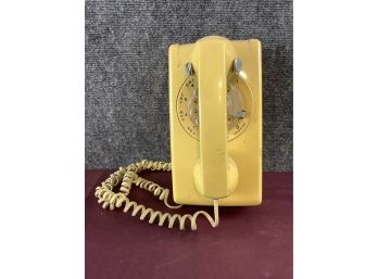 Vintage Yellow Rotary Phone