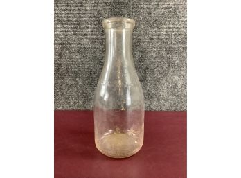 Vintage Quart Glass Milk Bottle