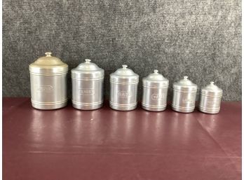 Set Of 6 Metal Nesting Cannisters