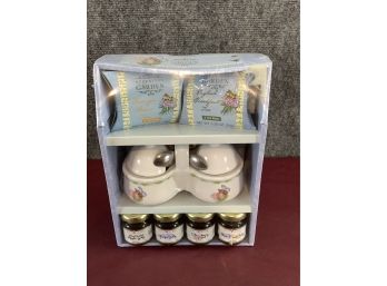 New In Box Serenity's Garden Jelly Server And Tea
