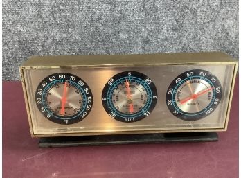 Vintage Springfield Instrument Company Thermometer Barometer Humidity Desktop Display