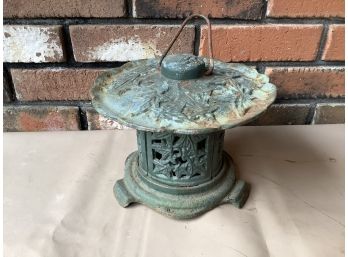 Vintage Cast Iron Garden Candle Holder