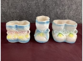 Set Of 3 Baby Shoes Planters