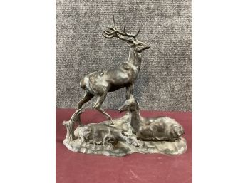 Vintage Bronze Elk Statue