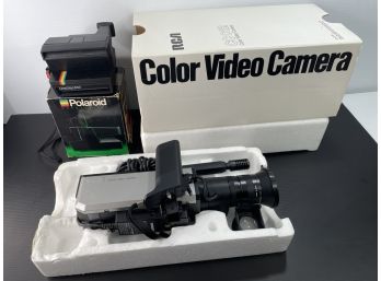 Vintage RCA Cc012 Video Camera Recorder . Polaroid Onestep 600