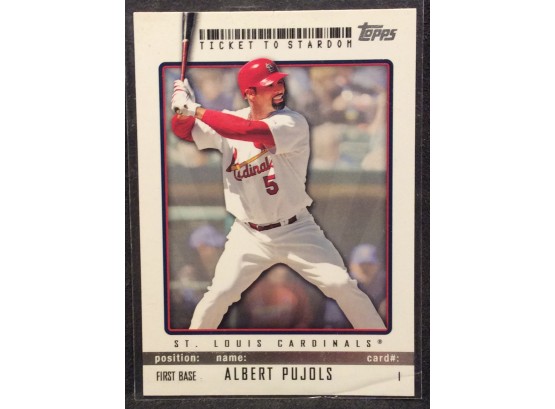 2009 Topps Ticket To Stardom Albert Pujols - Y