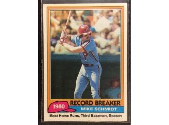 1981 Topps '81 Record Breaker Mike Schmidt - L