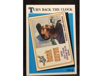 1989 Topps Turn Back The Clock Hank Aaron - L