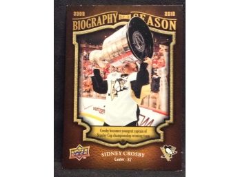 2009-10 Upper Deck Biography Of A Season Sidney Crosby Insert Card - Y