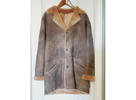 Fantastic Men's Shearling Coat By Florida Leather Arts - Size Large
