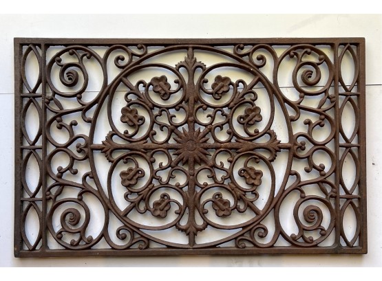 Elaborately Designed Floral, Cast/ Wrought Iron Doormat