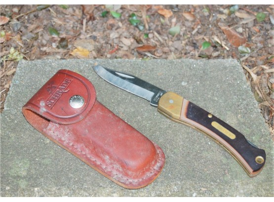Schrade Old Timer Pocket Knife With Leather Sheath