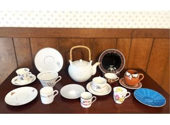 Collection Of Vintage China-  Tea Pot, Cups & Plates. Coalport, Wedgewood, Shelly, Porsgrund, Keramikos & More