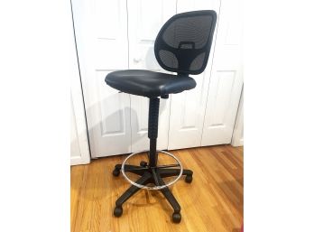 Adjustable Drafting Chair With Breathable Backrest And Adjustable Foot Ring, Seat Height And Backrest