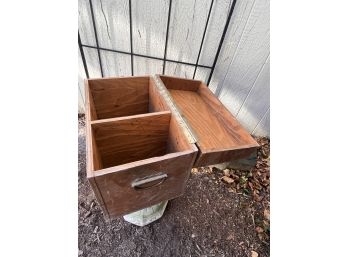 Vintage Wooden Two Compartment Storage Chest