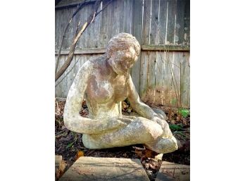 Large Sculpture Of Naked Woman Sitting