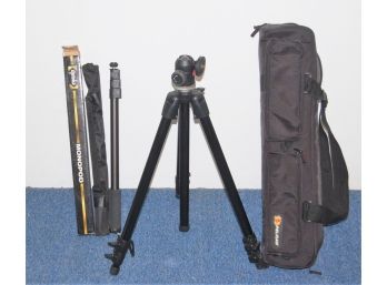 Opteka Monopod And Bogen Manfrotto Tripod With Case And Original Box