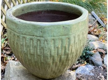 Large Green Glazed Outdoor Planter