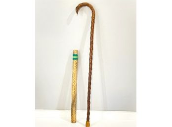 Vintage Cane And Rain Stick