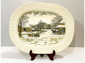Adams- Currier & Ives Home To Thanksgiving Turkey Platter