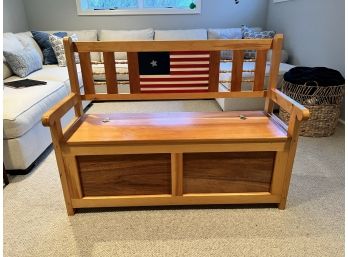 American Flag Hand Made Bench/Toy Chest