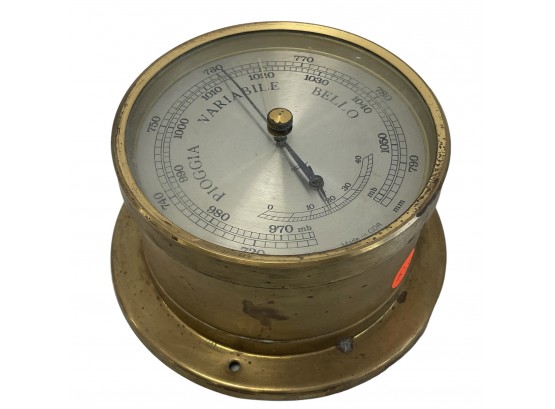 Vintage Fischer Brass Barometer (BS)