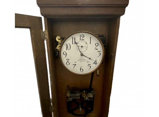 Antique International Time Recording Standing Clock (P)
