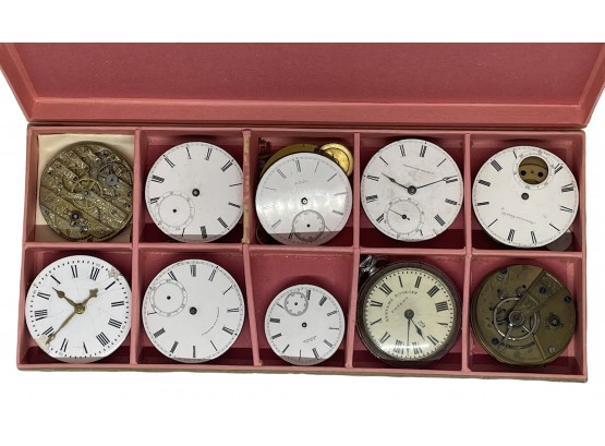 Boxed Collection Including Antique Pocket Watch & Works (H)