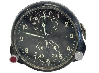 Vintage Russian Military Aircraft Chronograph Clock (BL)