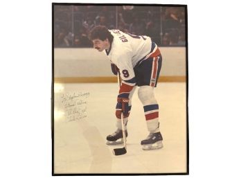 NY Islanders 1970s 'Clark Gillies' Autographed Photo 20' X 16'