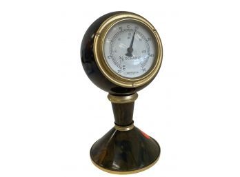 Mid Century Souvenir Desktop Thermometer From Italian Ocean Liner SS Oceanic (C34)