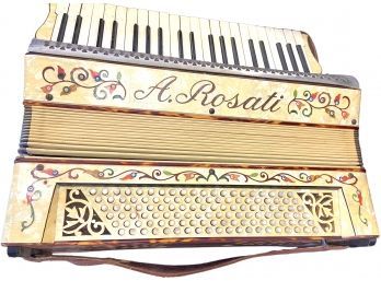 Vintage Rosati 1920's Accordion Cream Mother Of Pearl With Inlay