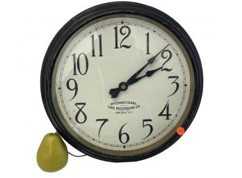 Antique International Time Recording Industrial Electrified Clock (U)