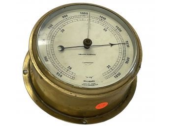 Vintage Kelvin Hughes English Compensated Marine Barometer Instrument (C7)