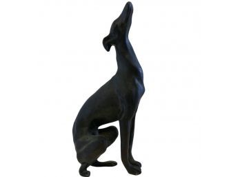Antique Bronze Whippet Or Greyhound Dog - 9' Tall