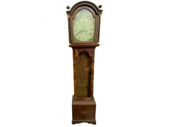 Ca 1780 American Tall Case Grandfather Clock With Hand Painted Pastoral Face (H)