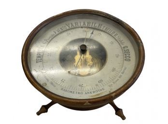 Antique T. Schnabl German Desktop Aneroid Barometer (BX)