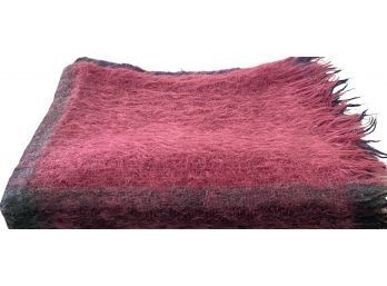 Vintage Lord & Taylor British Wool And Mohair Throw 64' X 49'
