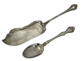Two Vintage Sterling Silver Serving Spoons 5.31 Toz