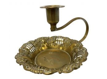 Vintage Brass Havdalah Candle Holder With Wine Well