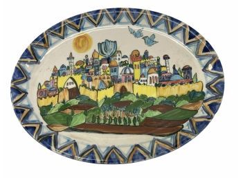 Hand Painted Jerusalem Ceramic Oval Platter